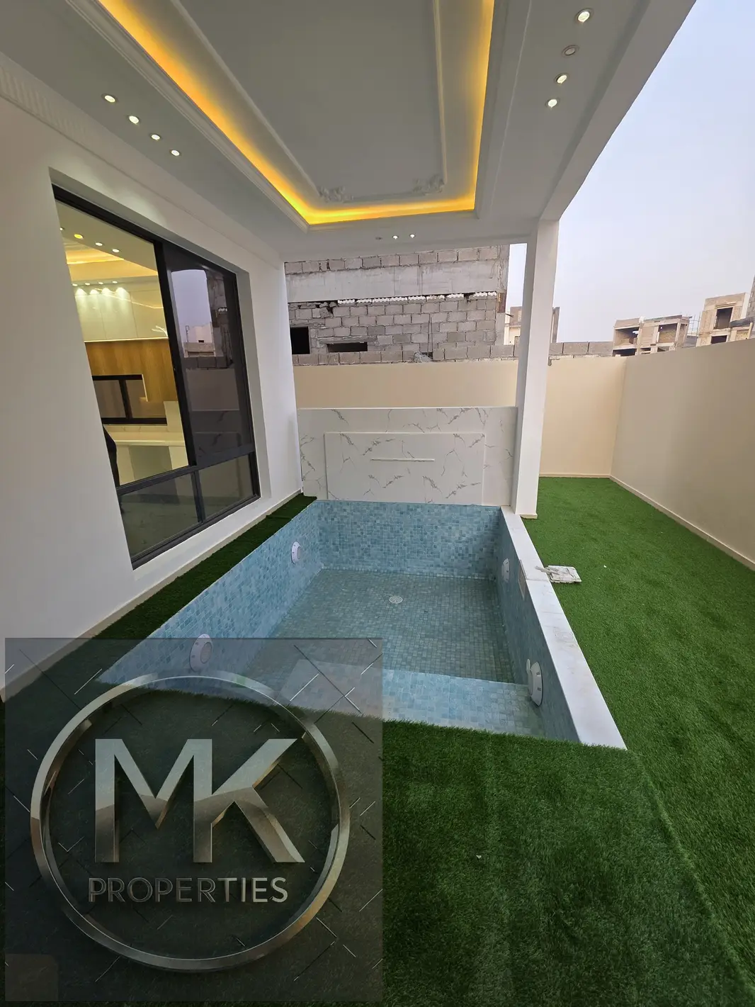 Prime location, The Modern Rock Wooden style villas for sale with swimming pool in Al Zahya Ajman.