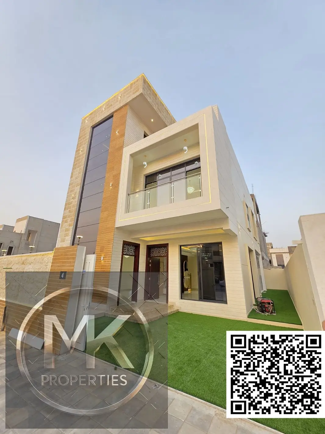 Prime location, The Modern Rock Wooden style villas for sale with swimming pool in Al Zahya Ajman.