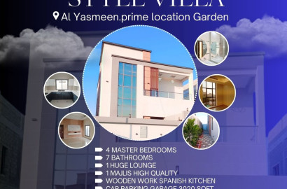 For sale in Al Yasmeen, a luxury villa 4200 sq ft .