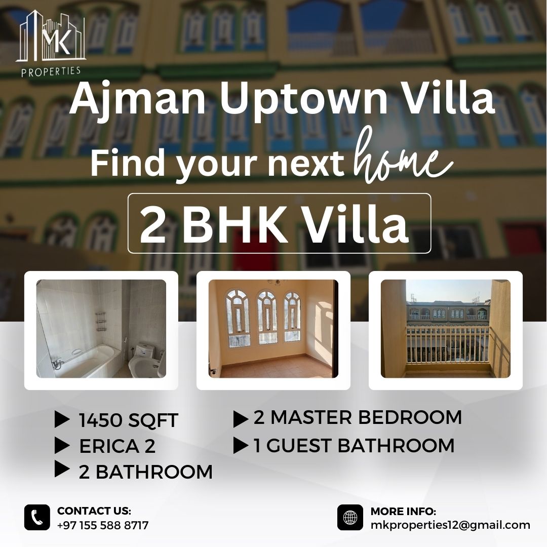 READY 2BHK UPTOWN VILLA FOR SALE IN AL ZAHYA AJMAN.